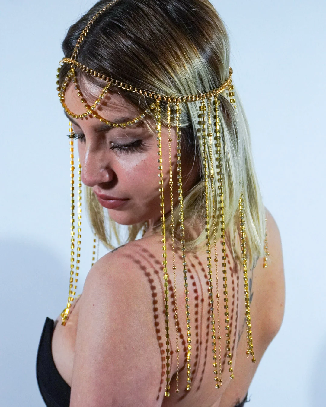 Head chain Dorado long Strass