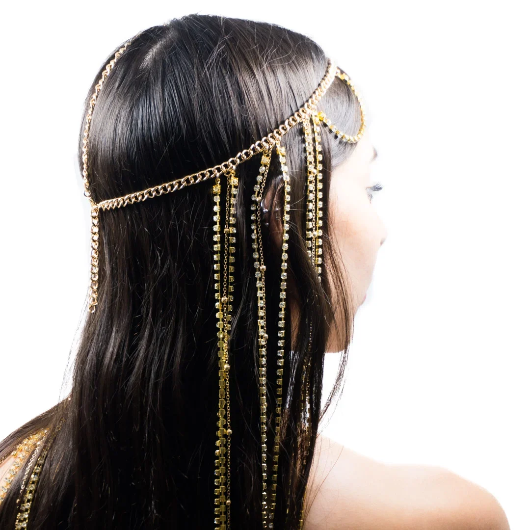 Head chain Dorado long Strass