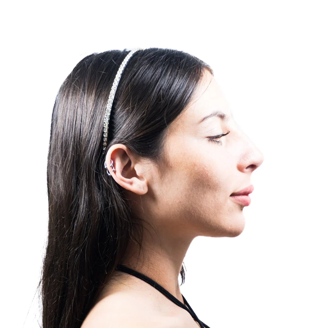 Vincha Plateada con Strass