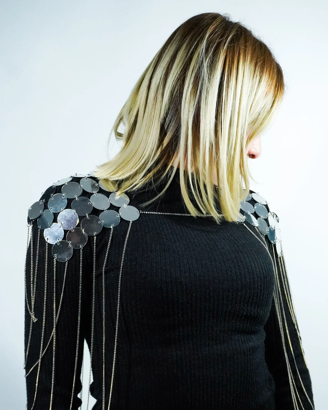 Body chain Plateado Hombreras con lentejuelas
