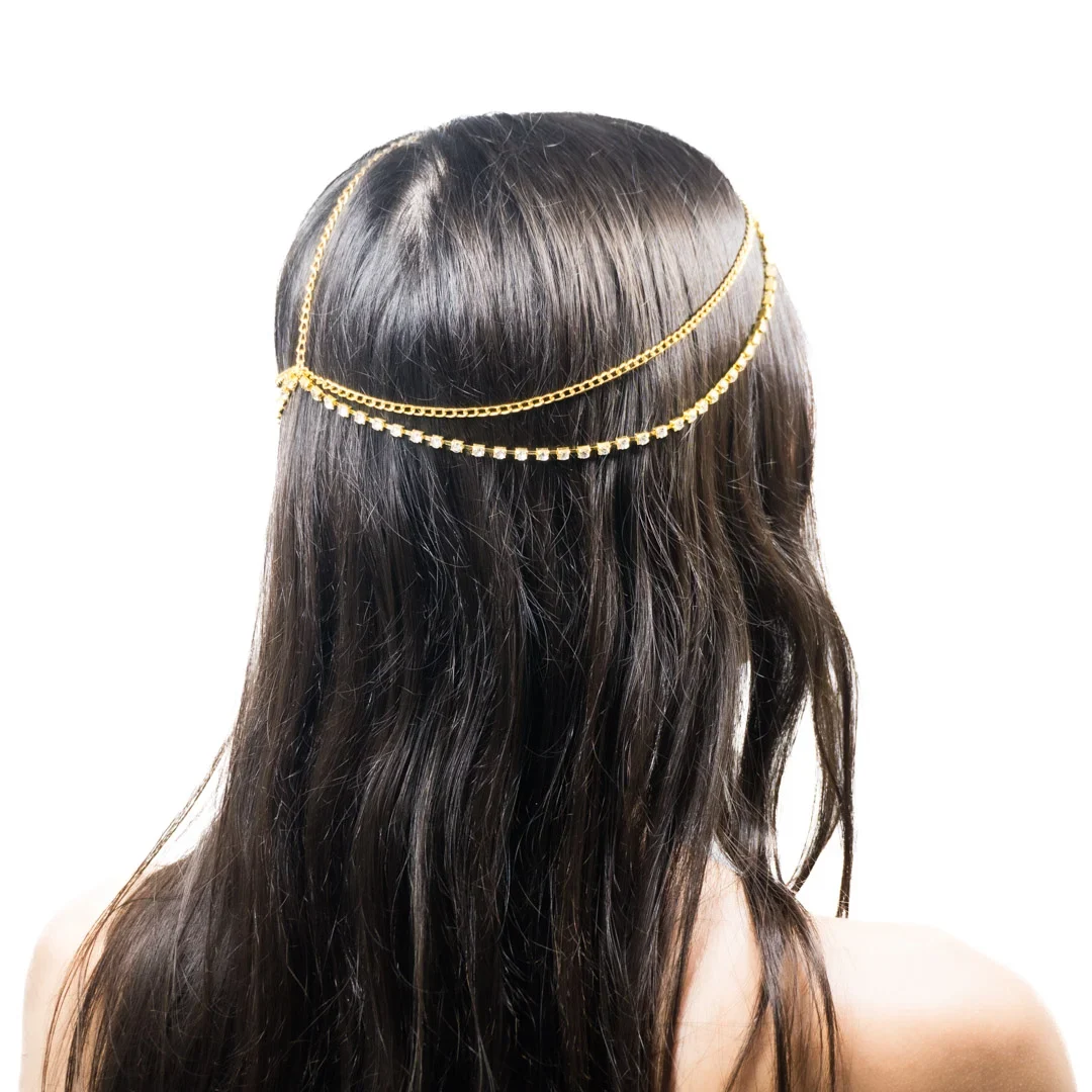 Head chain Dorada single Strass